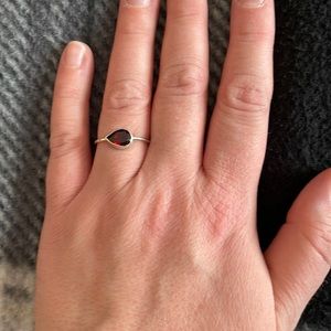 sterling silver garnet ring